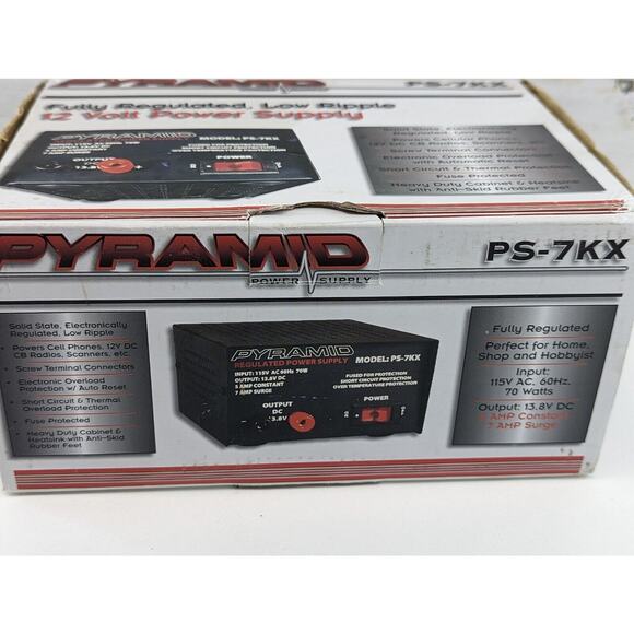 Pyramid Ps7kx 5 Amperage 70 Watts Power Supply For Phones Cb Radios Scanners - Picture 4 of 7